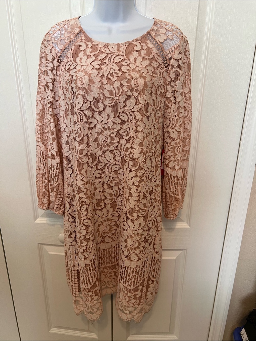 Vince Camuto Blush Pink Lace Overlay Shift Dress